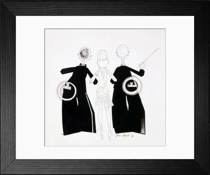 Framed Print : John Held (1889-1958) drawing, satirizing prohibition, with caption, 'So long as the dry farce lasts