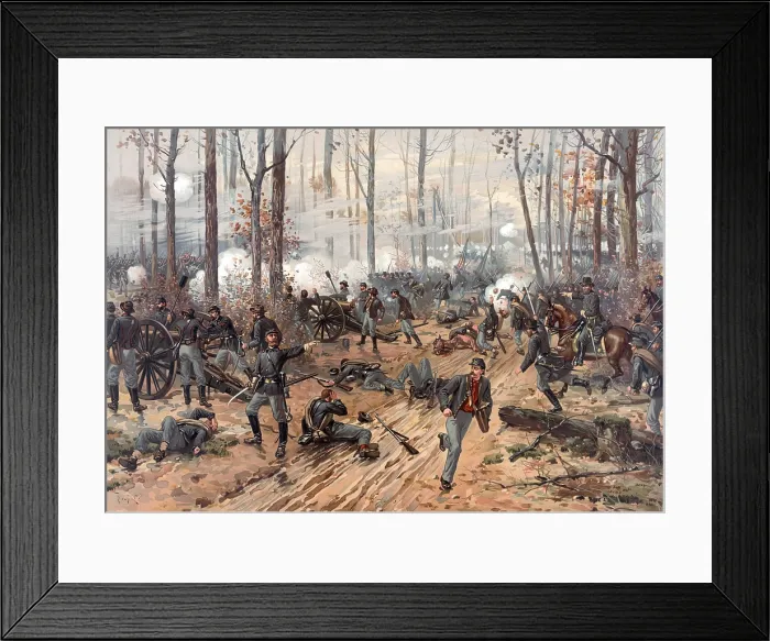 Framed Print : The Civil War. The battle of Shiloh. Chromolithograph by Thulstrup de Thure, 1888
