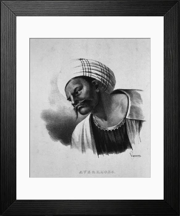 Framed Print : Averroes (1126-98), Moorish Islamic philosopher and physician. His commentaries on Aristotle were translated into Latin and greatly influenced late Medieval humanism Framed Print : Averroes (1126-98), Moorish Islamic philosopher and physician. His commentaries on Aristotle were translated into Latin and greatly influenced late Medieval humanism