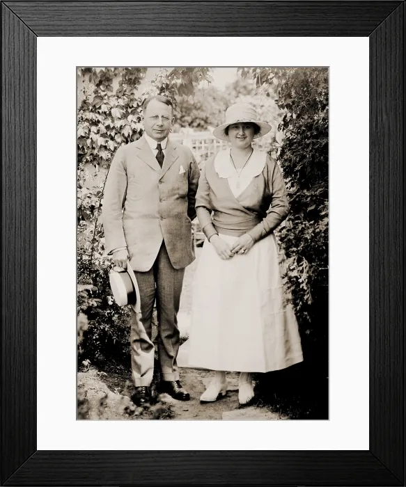 Framed Print : James M. Cox (1870-1957), Democratic governor of Ohio, poses with his wife, during his presidential campaign in 1920