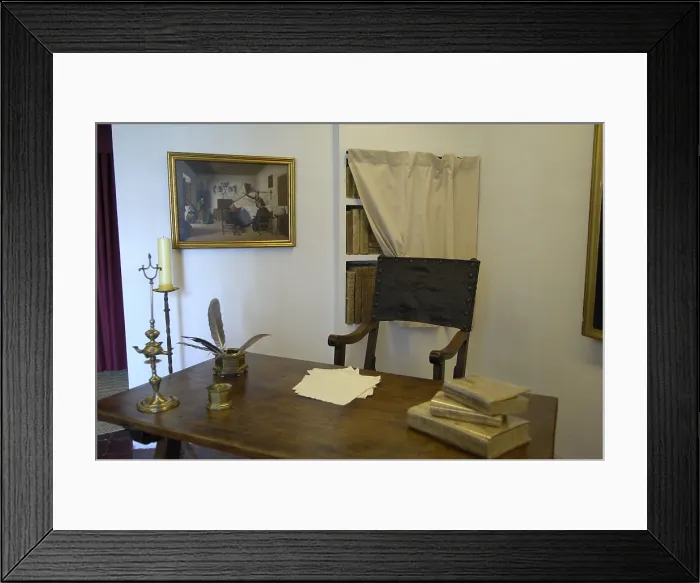 Framed Print : SPAIN. Valladolid. Bureau. Museum Casa de Cervantes (Cervantes house). Rafa Prez / AISA / Everett Collection (188311)**US SALES ONLY**
