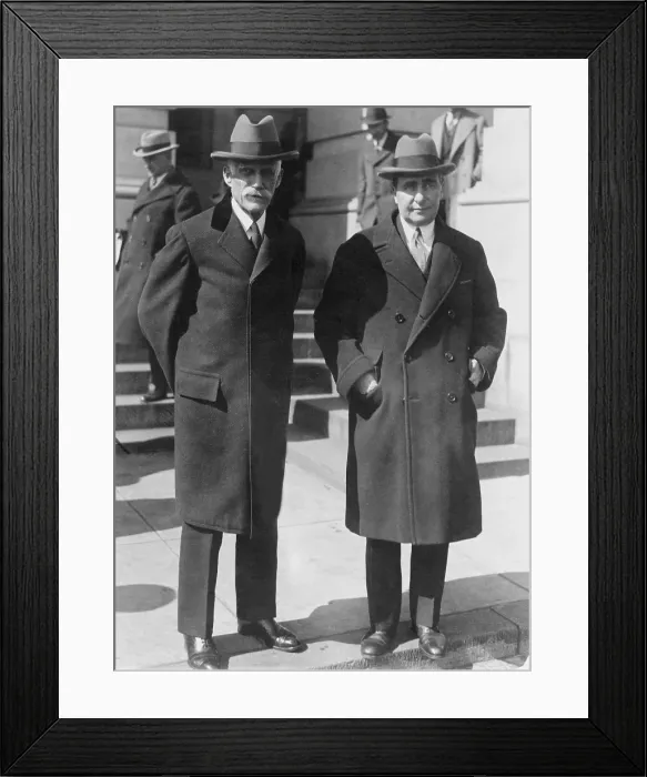 Framed Print : Andrew W. Mellon and Ogden Mills, outside the Capitol, after closing session of the Sixty-Ninth Congress