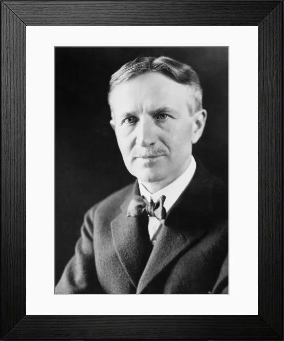 Framed Print : Harvey Firestone (1868-1938), founded the Firestone Tire and Rubber Company, and worked closely with the Ford Motor Company. Ca. 1930