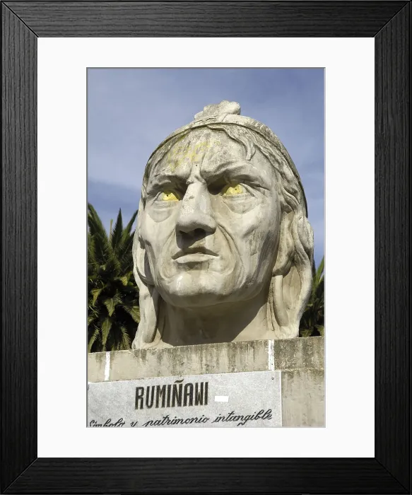 Framed Print : ECUADOR. Otavalo. Bust of the Indian Rumiawi. Rafa Prez / AISA / Everett Collection - Image has fine art copyright Framed Print : ECUADOR. Otavalo. Bust of the Indian Rumiawi. Rafa Prez / AISA / Everett Collection - Image has fine art copyright
