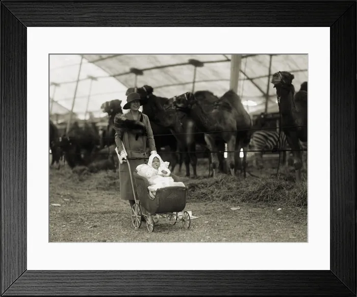 Framed Print : Alice Roosevelt Longworth with baby daughter Paulina at the circus, May 5, 1926