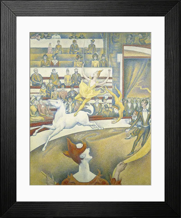 Framed Print : SEURAT, Georges (1859-1891). The Circus. 1891. Work begun by Seurat but finished by his friends. Pointillism. Oil on canvas. FRANCE. Paris. Musee d'Orsay (Orsay Museum) Framed Print : SEURAT, Georges (1859-1891). The Circus. 1891. Work begun by Seurat but finished by his friends. Pointillism. Oil on canvas. FRANCE. Paris. Musee d'Orsay (Orsay Museum)