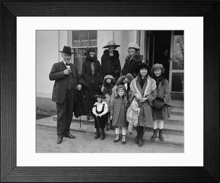 Framed Print : Albert B. Fall (1861-1944), President Harding's corrupt Secretary of the Interior with his family at the time of his resignation