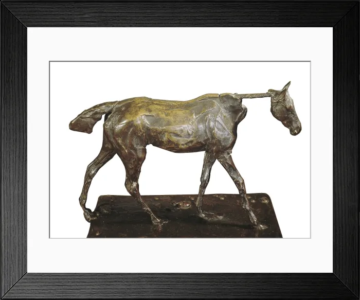 Framed Print : DEGAS, Edgar (1834-1917). Thoroughbred Horse Walking. ca 1868. Brown-yellow wax. Impressionism. Sculpture. - Iberfoto / Everett Collection (218353)**US SALES ONLY**