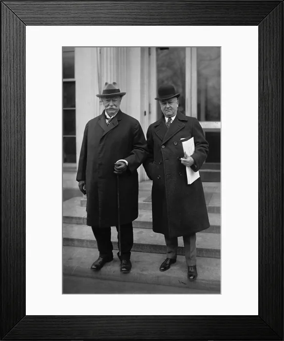 Framed Print : Harry M. Daugherty, Harding's Attorney General with former President and now Chief Justice of the Supreme Court, Robert Taft. Dec. 12. 1922