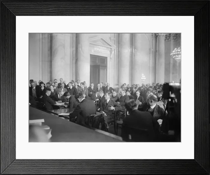 Framed Print : Will H. Hays, former chairman of the Republican National Committee and Postmaster General, before the Senate committee investigating the Teapot Dome scandals, March 22, 1924
