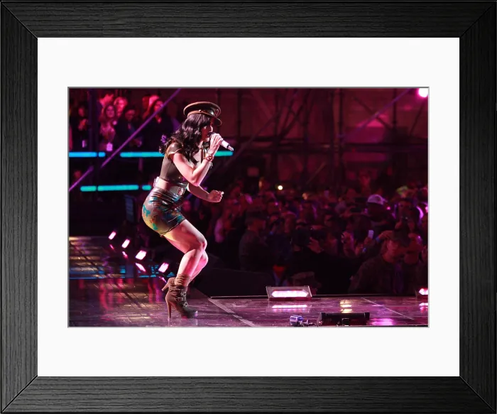 Framed Print : Katy Perry performs for US military the 2010 Divas Salute the Troops concert at Marine Corps Air Station Miramar near San Diego California. Dec. 3. 2010
