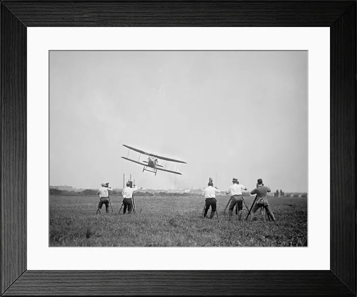 Framed Print : Four motion picture photographers record a naval sea plane buzzing them in 1927 near Washington, D.C Framed Print : Four motion picture photographers record a naval sea plane buzzing them in 1927 near Washington, D.C