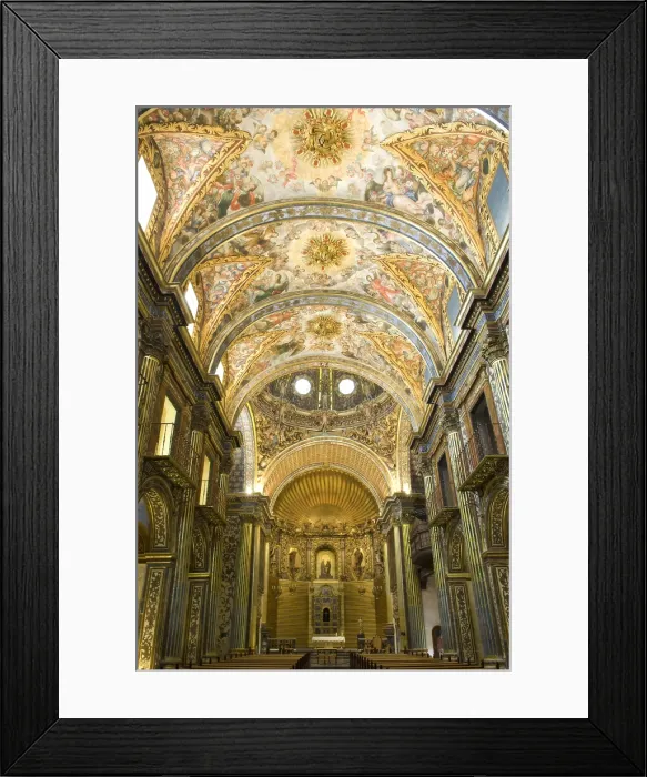 Framed Print : SPAIN. Orihuela. Saint Dominic's Diocesan School, aka Patriarch Loazes Diocesan School. Church. Inside. Vaulted ceiling. Baroque art. Architecture