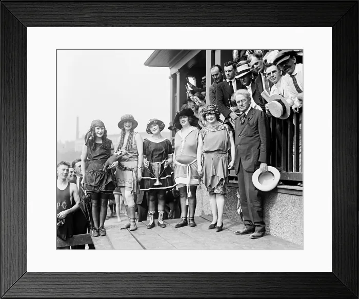 Framed Print : 1921 beauty contestants at Washington, D.C. beach wear soon to be out of fashion bathing suits with shoes and stockings Framed Print : 1921 beauty contestants at Washington, D.C. beach wear soon to be out of fashion bathing suits with shoes and stockings