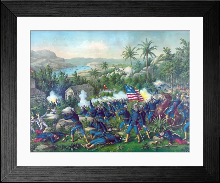 Framed Print : The Spanish American War. The Battle of Las Guasimas