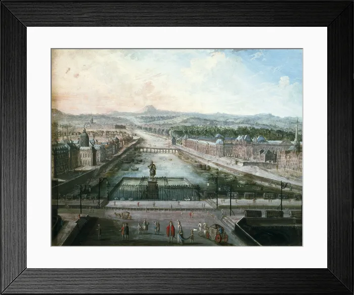 Framed Print : The Seine seen from Place Dauphine. 17th c. French anonymous. Oil on canvas. FRANCE. Paris. Musee Carnavalet (Carnavalet Museum)