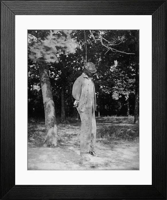 Framed Print : Anonymous African American lynching victim of 1925