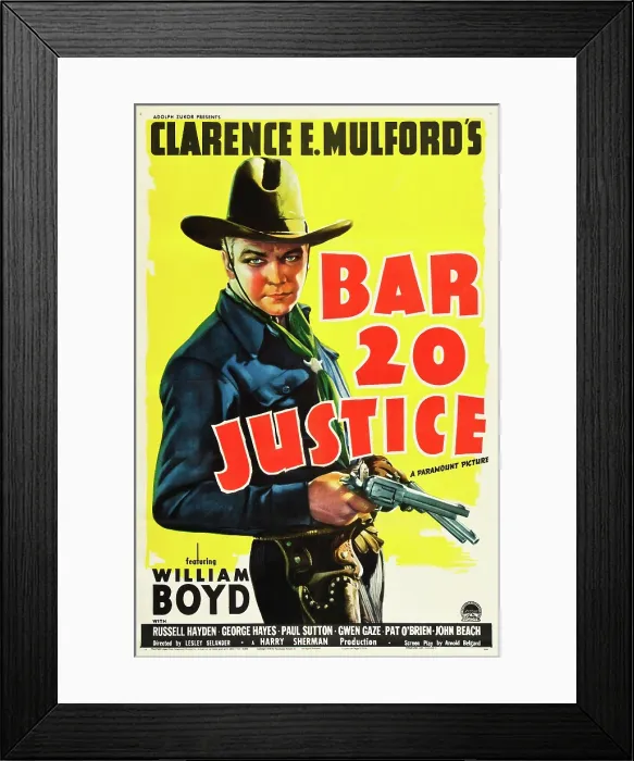 Framed Print : BAR 20 Justice, William Boyd, 1938