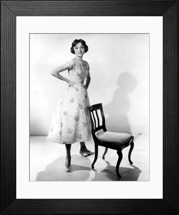 Framed Print : LOVE IN THE AFTERNOON, Audrey Hepburn, 1957, chair Framed Print : LOVE IN THE AFTERNOON, Audrey Hepburn, 1957, chair