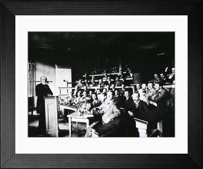 Framed Print : Rudolph Virchow (1821-1902), German pathologist, and one of the most prominent physicians of the 19th century lecturing in a medical amphitheater. Ca. 1890 Framed Print : Rudolph Virchow (1821-1902), German pathologist, and one of the most prominent physicians of the 19th century lecturing in a medical amphitheater. Ca. 1890