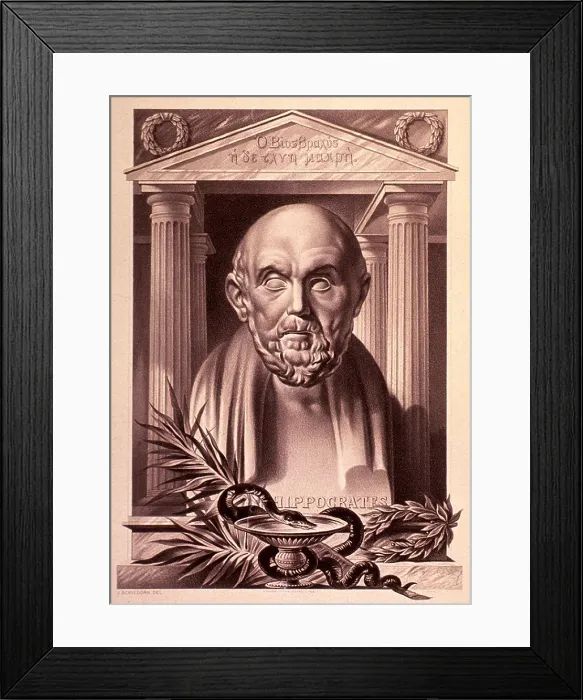 Framed Print : Hippocrates (460-375 BC). 20th century lithograph by Julius Schledorn Framed Print : Hippocrates (460-375 BC). 20th century lithograph by Julius Schledorn