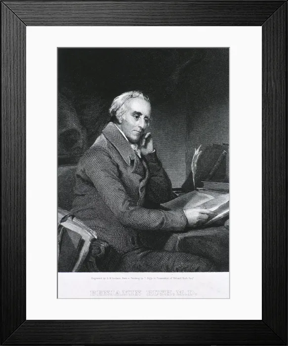 Framed Print : Benjamin Rush (1745-1813), eminent American doctor and politician Framed Print : Benjamin Rush (1745-1813), eminent American doctor and politician