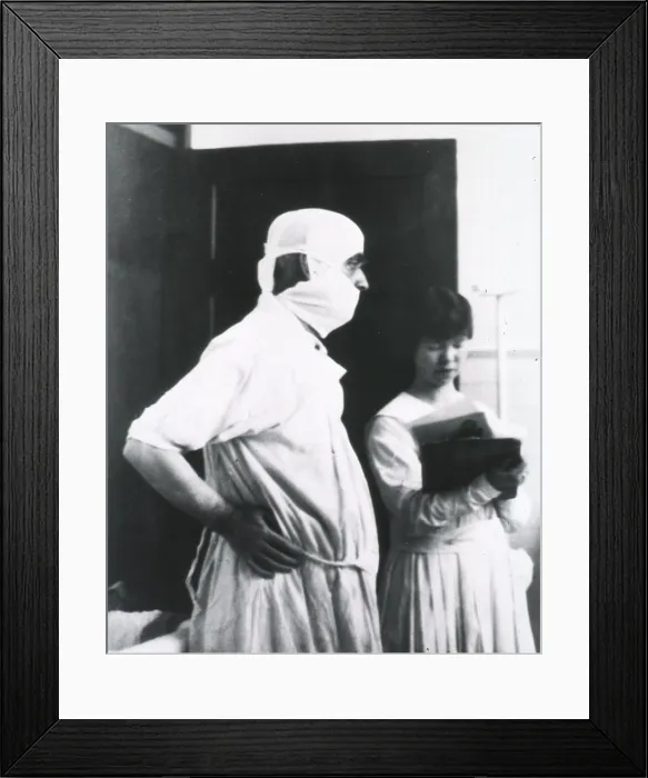Framed Print : William J. Mayo (1861-1939), was a specialist in surgery of the abdomen, pelvis, and kidney, at the Mayo Clinic, which he founded with his brother, Dr. Charles Mayo. Ca. 1920