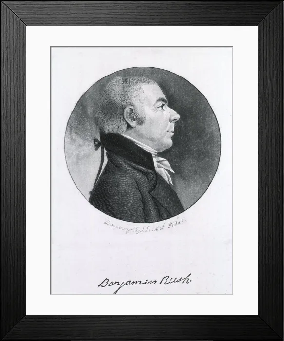 Framed Print : Benjamin Rush (1745-1813), eminent American doctor and politician