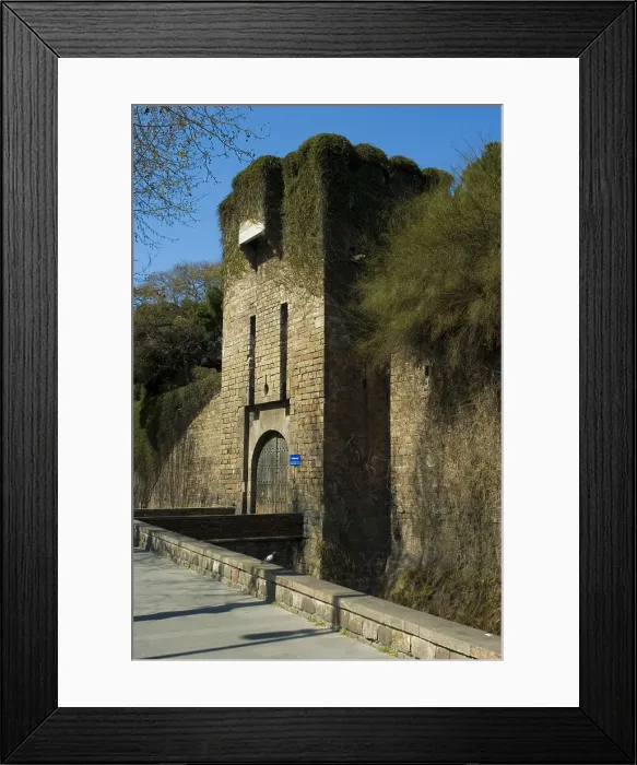 Framed Print : SPAIN. Barcelona. Raval (Chinese District). Sight of the Portal de Santa Madrona (Drassanes). Last trace of the third medieval Wall 14th - 15th century Framed Print : SPAIN. Barcelona. Raval (Chinese District). Sight of the Portal de Santa Madrona (Drassanes). Last trace of the third medieval Wall 14th - 15th century