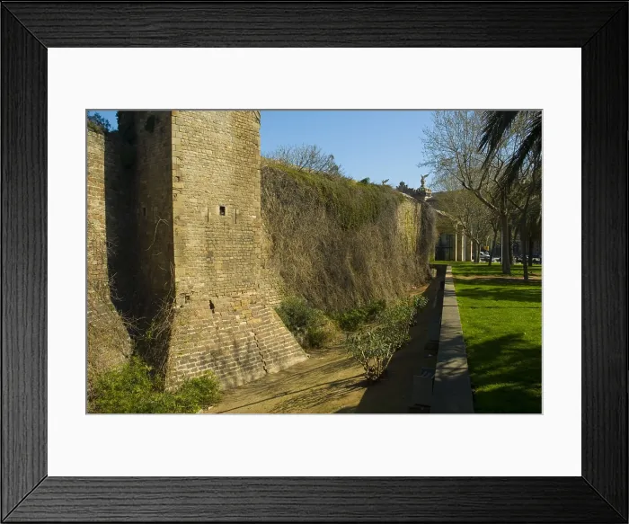 Framed Print : SPAIN. Barcelona. Raval (Chinese District). Sight of the Portal de Santa Madrona (Drassanes). Last trace of the third medieval Wall 14th - 15th century Framed Print : SPAIN. Barcelona. Raval (Chinese District). Sight of the Portal de Santa Madrona (Drassanes). Last trace of the third medieval Wall 14th - 15th century