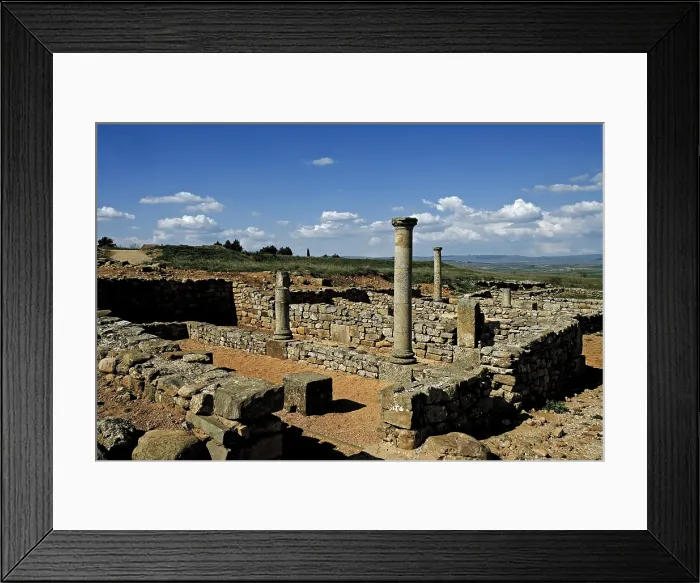 Framed Print : SPAIN. Garray. View of the Celtiberian-Roman archaeological site. Roman Domus of the south area with porch courtyards Framed Print : SPAIN. Garray. View of the Celtiberian-Roman archaeological site. Roman Domus of the south area with porch courtyards