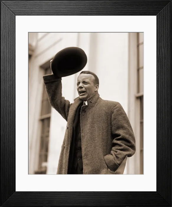 Framed Print : Theodore Roosevelt Jr. (1887-1944), greeting reporters with a big smile as he waves his hat. At times he would imitate his father, President Theodore Roosevelt, and shout bully Framed Print : Theodore Roosevelt Jr. (1887-1944), greeting reporters with a big smile as he waves his hat. At times he would imitate his father, President Theodore Roosevelt, and shout bully
