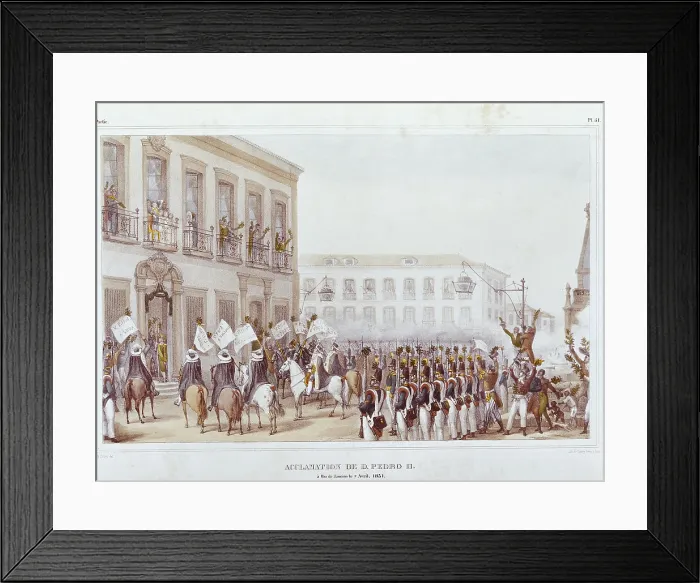 Framed Print : DEBRET, Jean Baptiste (1768-1848). A Colourful and Historic Journey to Brazil. 1839. 'Acclamation de D. Pedro II, a Rio de Janeiro, le 7 Avril 1831' Framed Print : DEBRET, Jean Baptiste (1768-1848). A Colourful and Historic Journey to Brazil. 1839. 'Acclamation de D. Pedro II, a Rio de Janeiro, le 7 Avril 1831'