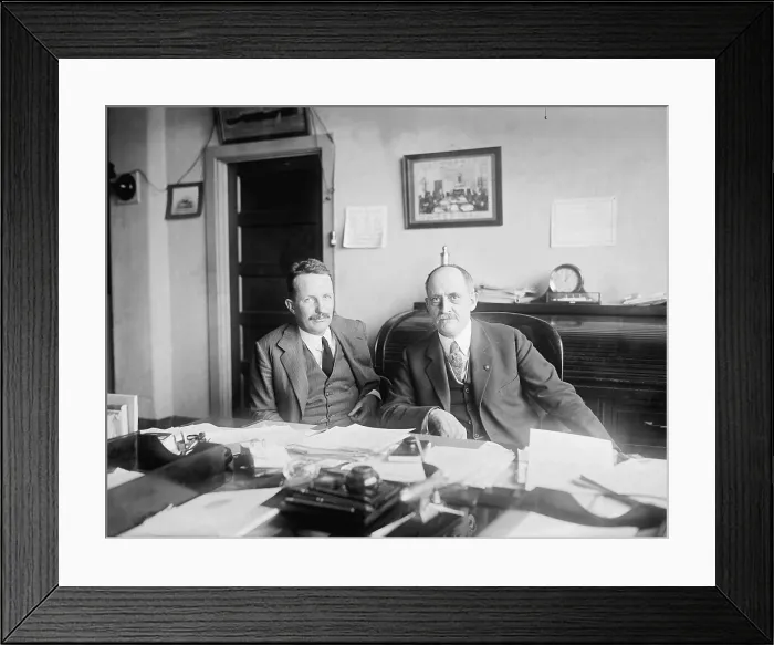 Framed Print : Kermit Roosevelt (1889-1943), son of President Theodore Roosevelt, with E.C. Plummer at shipping board Framed Print : Kermit Roosevelt (1889-1943), son of President Theodore Roosevelt, with E.C. Plummer at shipping board
