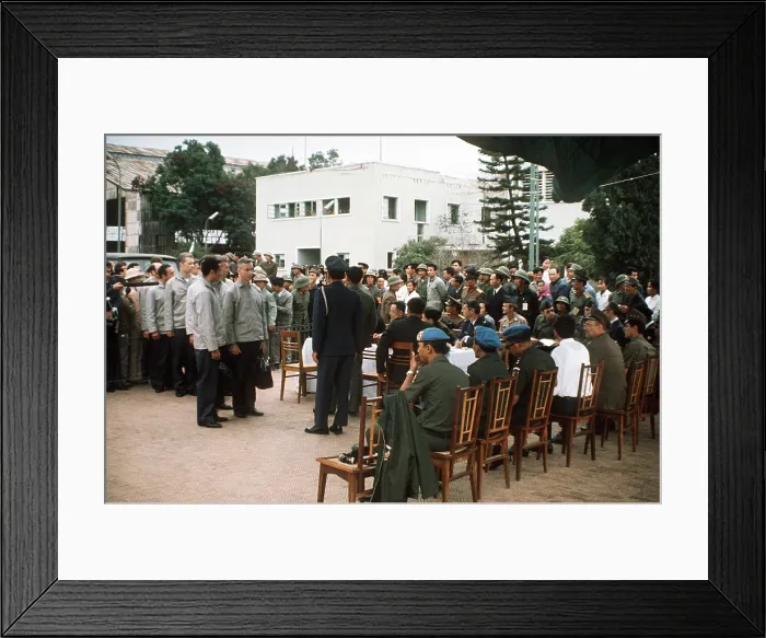 Framed Print : Overview of the releases of US prisoners of war at Gia Lam Airport Hanoi Vietnam. Feb.-April 1973. (BSLOC_2011_12_349)