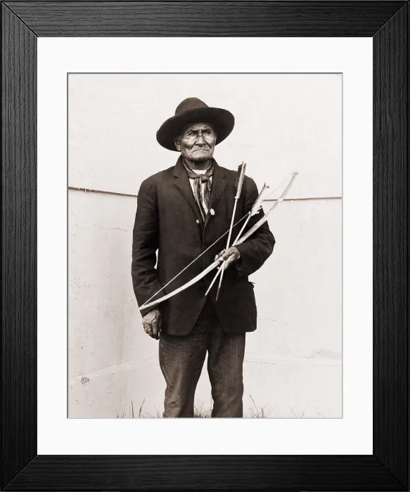 Framed Print : Geronimo (1829-1909), Chiricahua Apache warrior, at Louisiana Purchase Exposition St. Louis, 1904, where he sold souvenirs and photographs of himself Framed Print : Geronimo (1829-1909), Chiricahua Apache warrior, at Louisiana Purchase Exposition St. Louis, 1904, where he sold souvenirs and photographs of himself