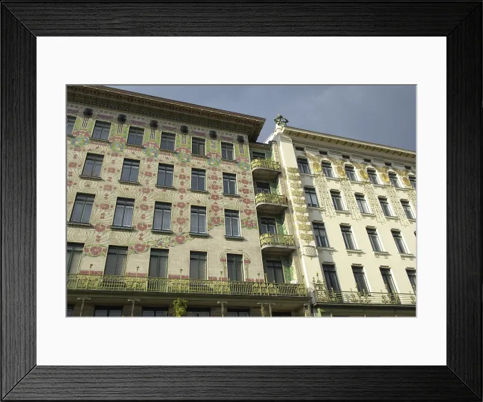 Framed Print : AUSTRIA. Vienna. Linke Wienzeile (numbers 30-38). Majolica House (1898-1899) and Apartment House (1898-1899), both by Otto Wagner. Vienna Sezession. Architecture Framed Print : AUSTRIA. Vienna. Linke Wienzeile (numbers 30-38). Majolica House (1898-1899) and Apartment House (1898-1899), both by Otto Wagner. Vienna Sezession. Architecture