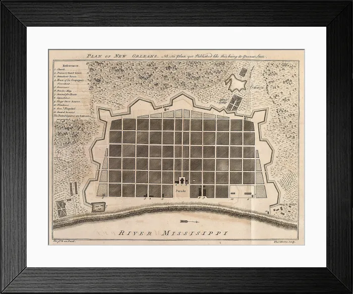 Framed Print : Plan of New Orleans, 1770