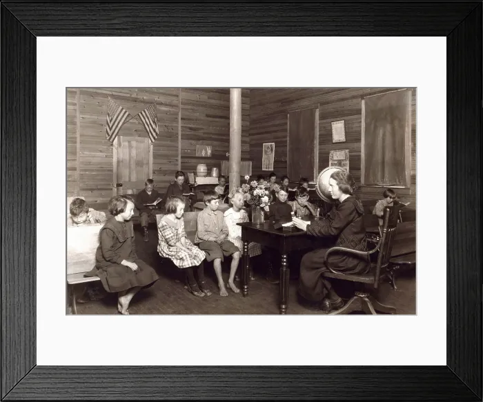 Framed Print : School in session - Sunset School, Marey, West Virginia. Photo by Lewis Wickes Hine, October 7, 1921
