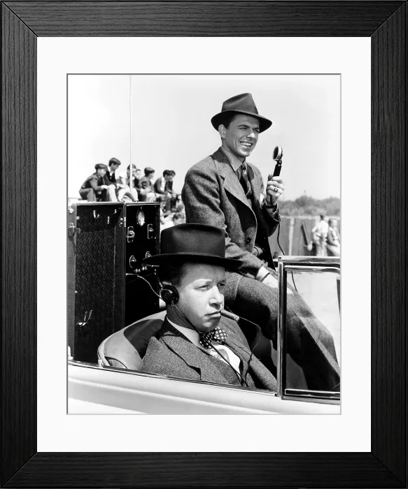 Framed Print : LOVE IN ON THE AIR, from left, Eddie Acuff, Ronald Reagan, 1937