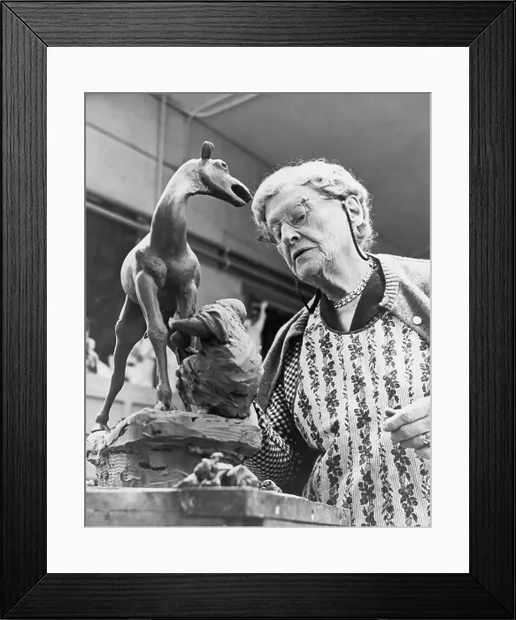 Framed Print : Anna Hyatt Huntington (1876-1973), was known for her realistic equestrian statues. 1965