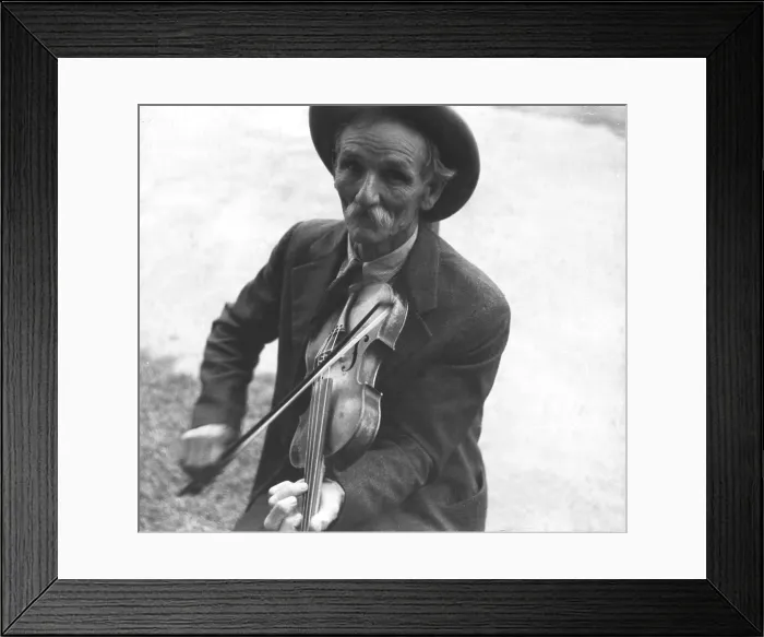 Framed Print : Fiddlin Bill Henseley, mountain fiddler, at the Asheville, North Carolina Music festival. 1937 photo by Ben Shahn