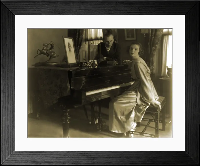 Framed Print : Vernon Castle (1887-1918), and wife, Irene, at piano. 1915
