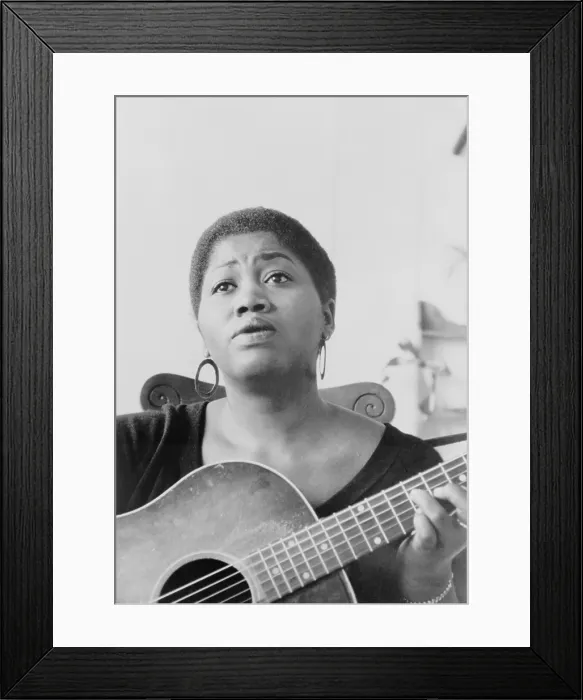 Framed Print : Odetta Holmes (1930-2008), African American folk and blues singer was called The Voice of the Civil Rights Movement. Ca. 1965 Framed Print : Odetta Holmes (1930-2008), African American folk and blues singer was called The Voice of the Civil Rights Movement. Ca. 1965