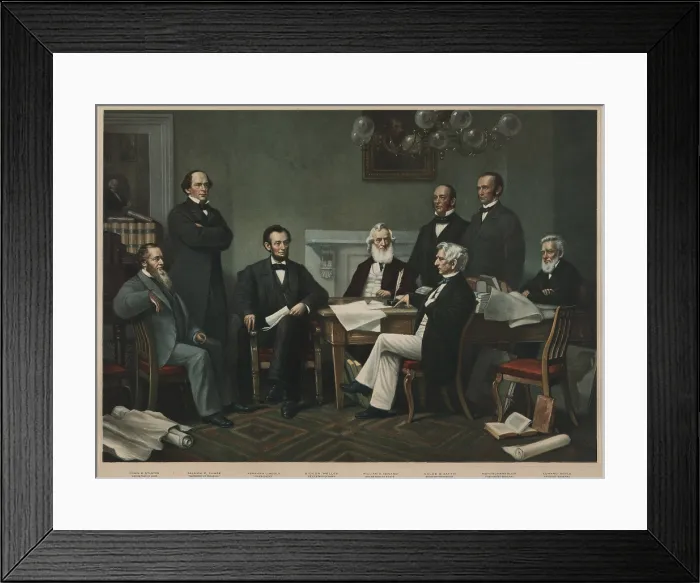 Framed Print : The first reading of the Emancipation Proclamation before the cabinet, July 22, 1862