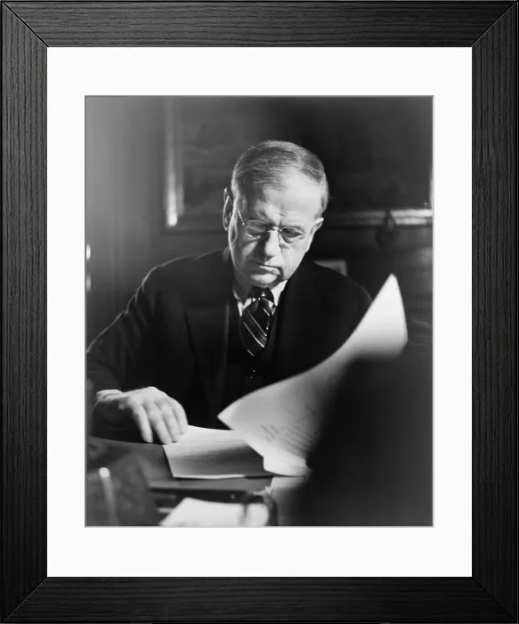 Framed Print : Harold Ickes, Interior Secretary, administered big New Deal projects. Ca. 1940. Ickes managed PWA projects with painstaking scrutiny and pinched every penny. (BSLOC_2013_6_158) Framed Print : Harold Ickes, Interior Secretary, administered big New Deal projects. Ca. 1940. Ickes managed PWA projects with painstaking scrutiny and pinched every penny. (BSLOC_2013_6_158)