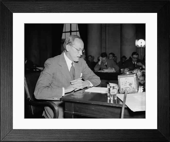 Framed Print : Harry Hopkins, nominee for Commerce Sec. testifying to Congress. 1939. (BSLOC_2013_6_150) Framed Print : Harry Hopkins, nominee for Commerce Sec. testifying to Congress. 1939. (BSLOC_2013_6_150)