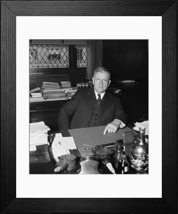 Framed Print : Harold Ickes, Interior Secretary for the entire Franklin Roosevelt presidency. 1935