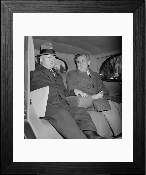 Framed Print : Harold Ickes and Thomas Corcoran, after a meeting with Pres. Roosevelt. Dec. 6, 1938