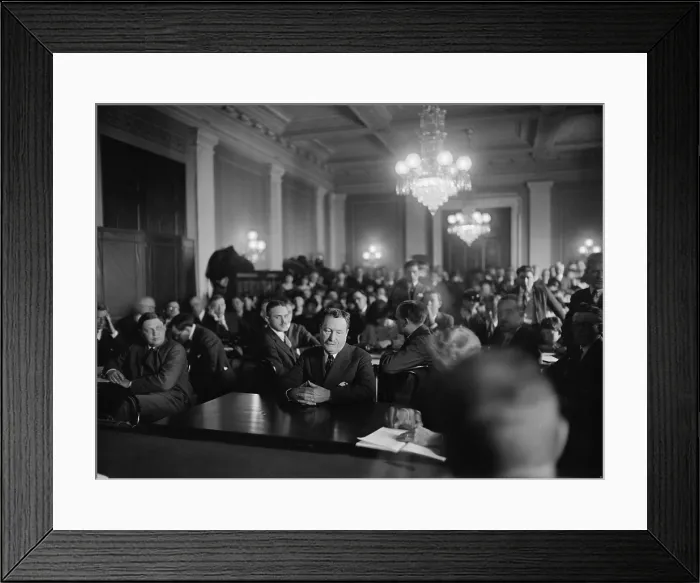 Framed Print : William Billy Burns (1861-1932), testifying before the Senate Committee investigating the Teapot Dome scandal on April 4, 1924